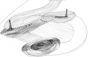 de eerste ontwerpschetsen 