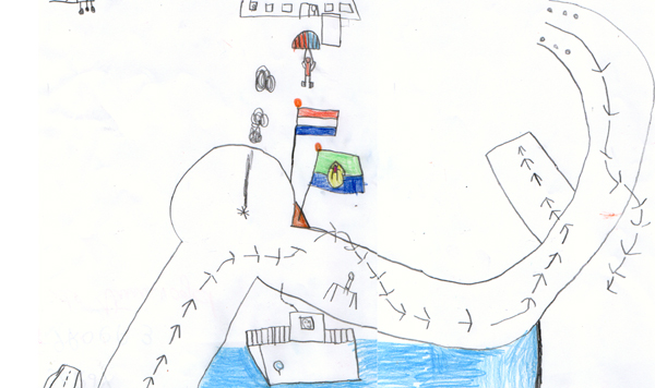 de tekening van Jordy, de Vuurvogel, groep3