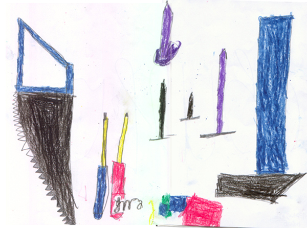 de tekening van Jordy, de Vuurvogel, groep3